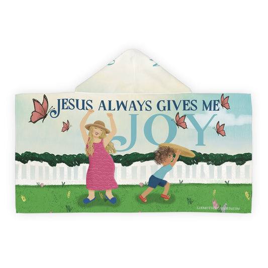 Jesus Gives Me Joy - Kids Hooded Beach Towel